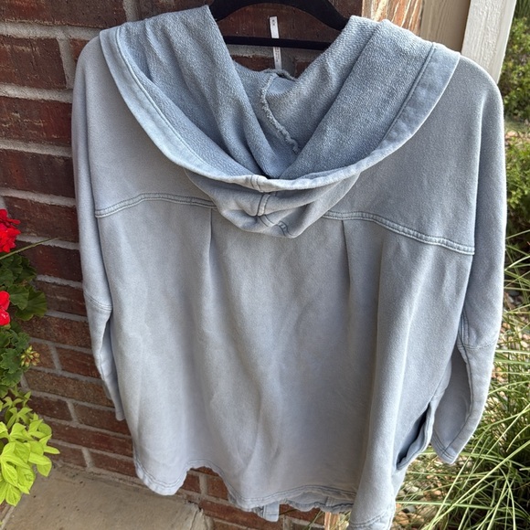 Free People Light Blue Hooded Jacket - Picture 15 of 16